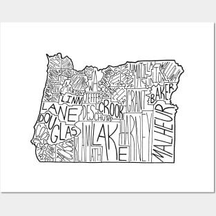 Oregon Map Posters and Art